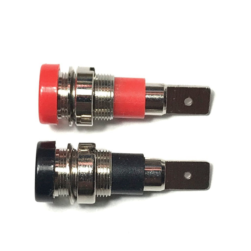 CESS Black and Red Banana Female Jack Socket - 4mm Banana Female Connector Panel/Chassis Mount Soldering Type (10 Pack)