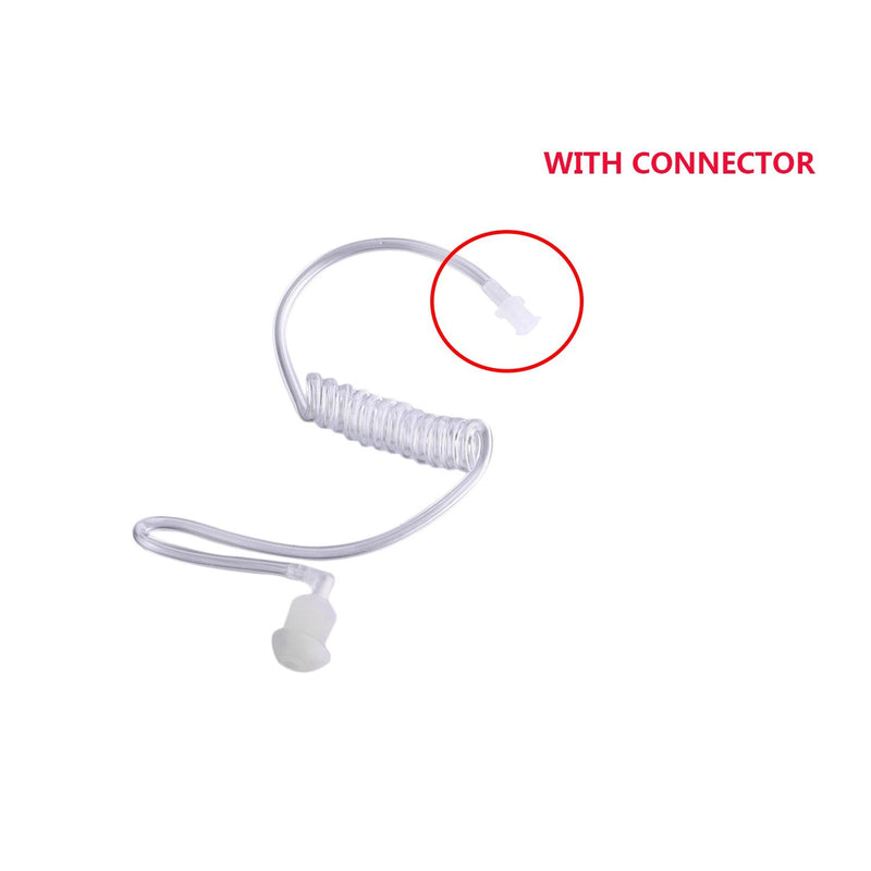 KEYBLU 2Pcs Clear Acoustic Tube Replacement for Two Way Radio Earpiece, Headset (with Connector 2 Pack) WITH CONNECTOR