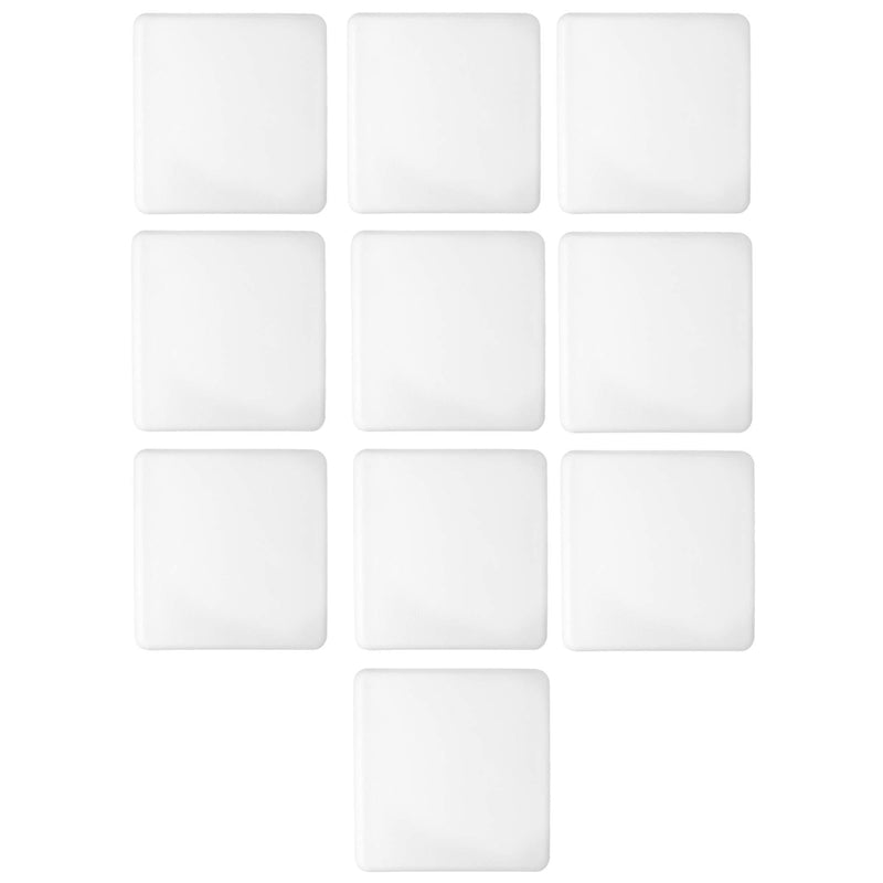 Prescott Plastics 0.75" Inch Square Plastic Plug Insert (10 Pack), white End Cap for Metal Tubing, Fence, Glide Insert for Pipe Post, Chairs and Furnitures .75" (3/4") OD