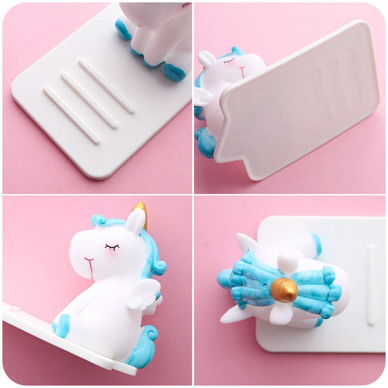 ZOSTLAND Unicorn Phone Holder Adjustable Stand Lovely Desktop Cell Phone Stand, Creative Cartoon Multi-Function Desk Phone Stand, Smartphone Dock (Unicorn Pink)