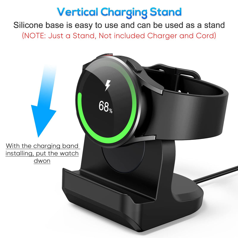 Stand for Samsung Galaxy Watch 5(40, 44mm)/ Galaxy Watch 5 Pro(45mm) 2022，Non-Slip Silicone Charger Stand Accessories Dock Support Charging Holder -[Black] [Charging Cable Not Included]