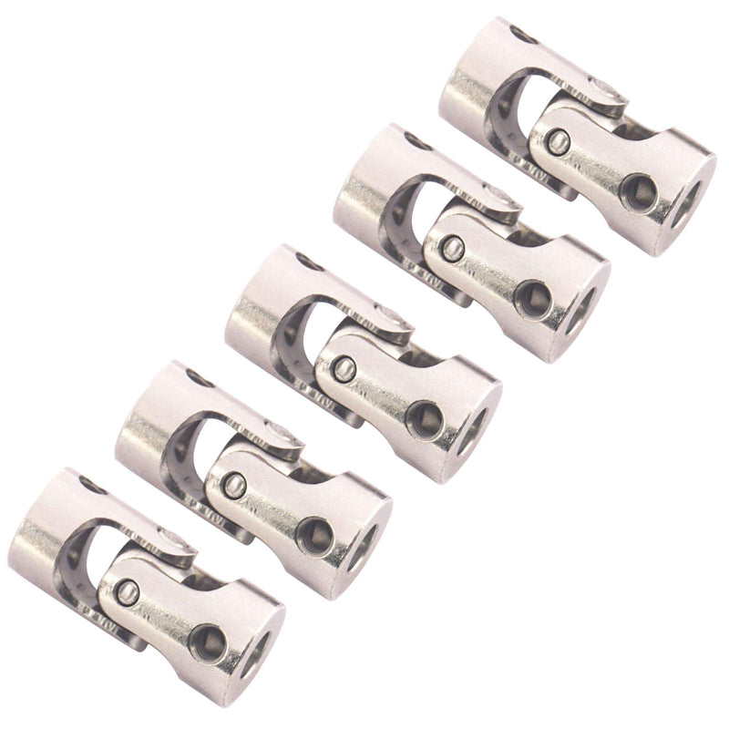 5Pack Vgoohobby Universal Rotatable Steering Shaft U Joint Coupling Motor Connector Coupler for RC Car Robot Crawler Boat (6mm to 6mm) 6mm to 6mm