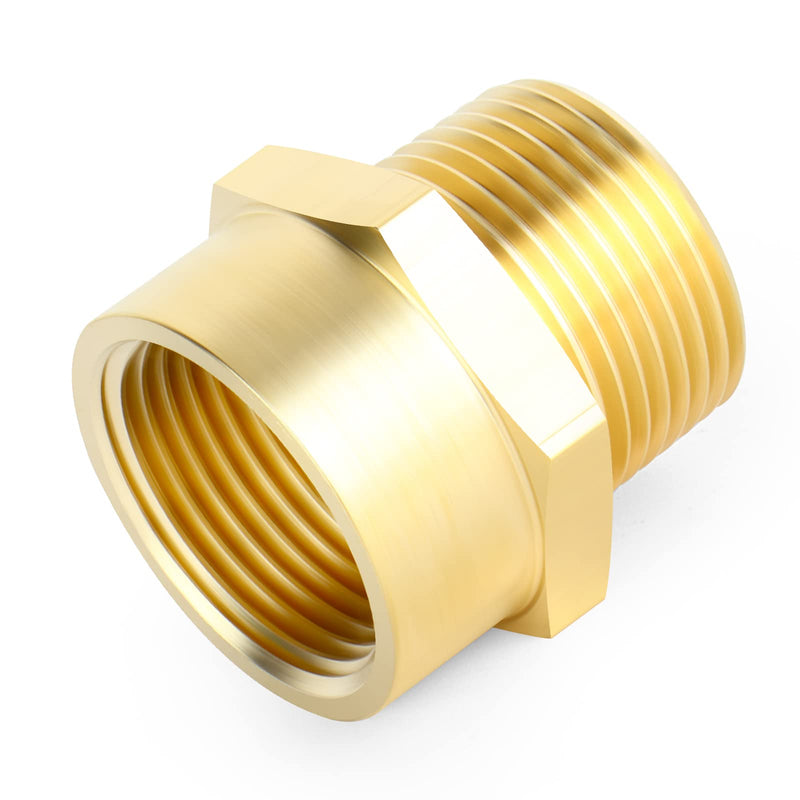TAISHER 2 PCS Brass Pipe Fitting, Adapter, 1/2" NPT Male x 1/2" G Thread (BSP) Female 1/2" NPT Male x 1/2" G (BSP) Female
