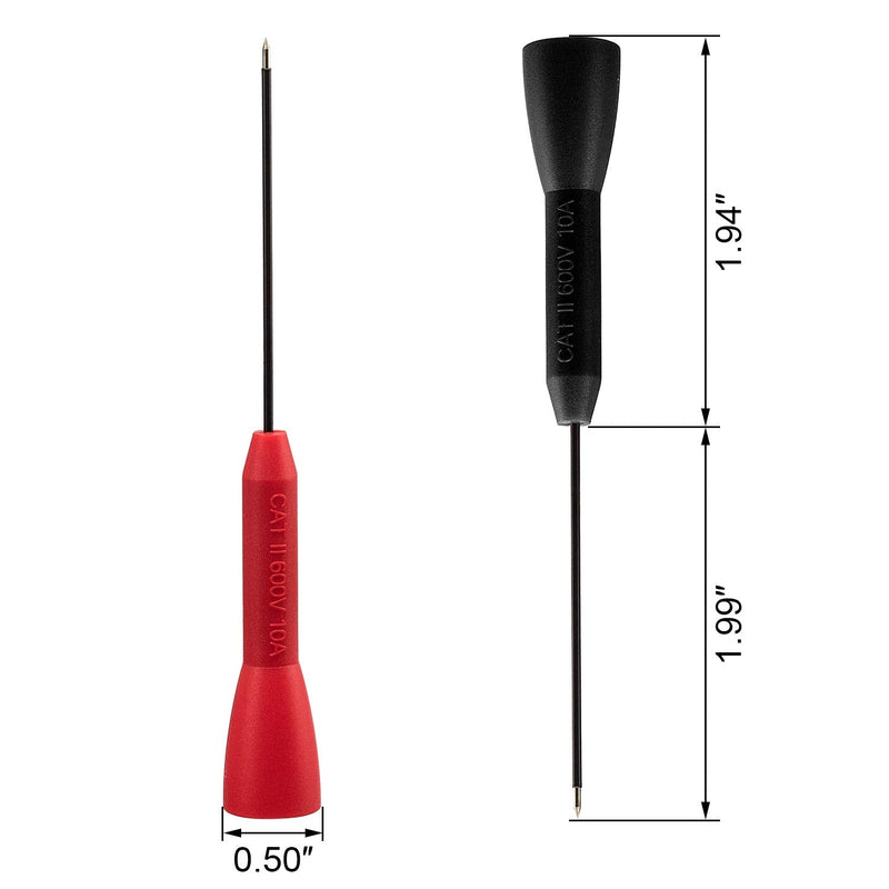 ANCIRS 2mm Needle Test Probes, 600V/10A Non-Destructive Multimeter Test for Fluke Leads tl71 tl75 2pc