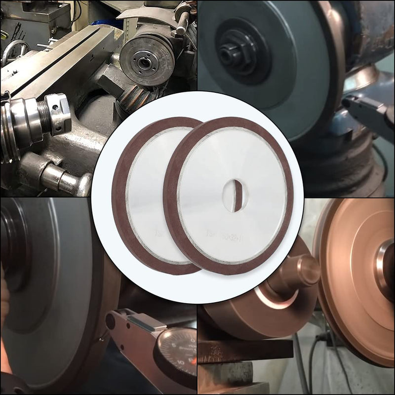 6 Inch 150 Grit Flat Resin Bonded Diamond Grinding Wheel for Carbide Metal,Concentration 75%,Thickness: 8mm,1 Pack