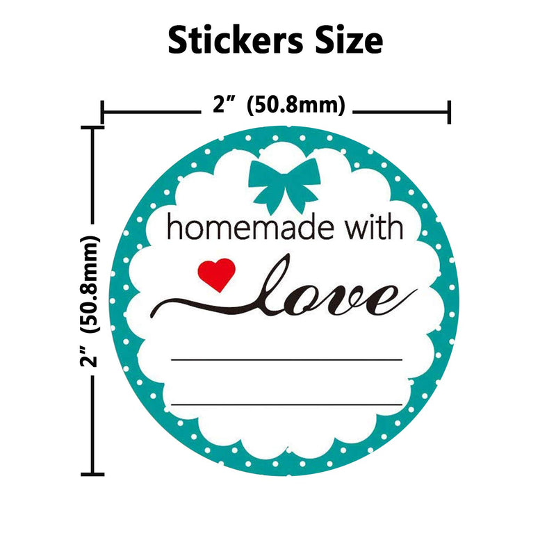 2 Inch Round Homemade with Love Sticker with Lines for Writing-500 Labels per Pack-Homemade with Love Canning Labels for Jars