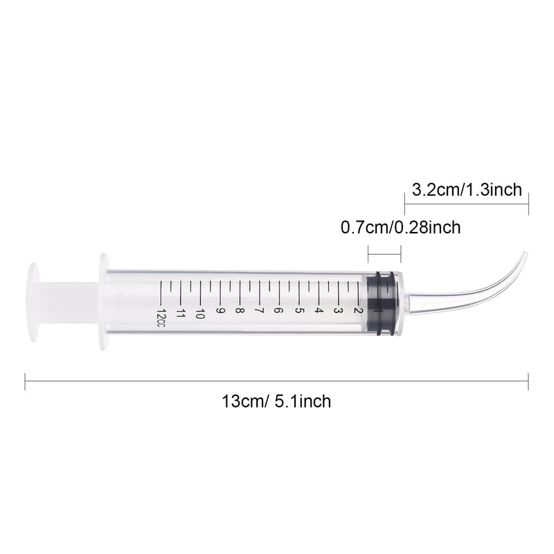 8 Pack Disposable 12cc Dental Syringe Dental Irrigation Syringe with Curved Tip, Tonsil Stone Squirt Mouthwash Cleaner?with Measurement? With Measurement