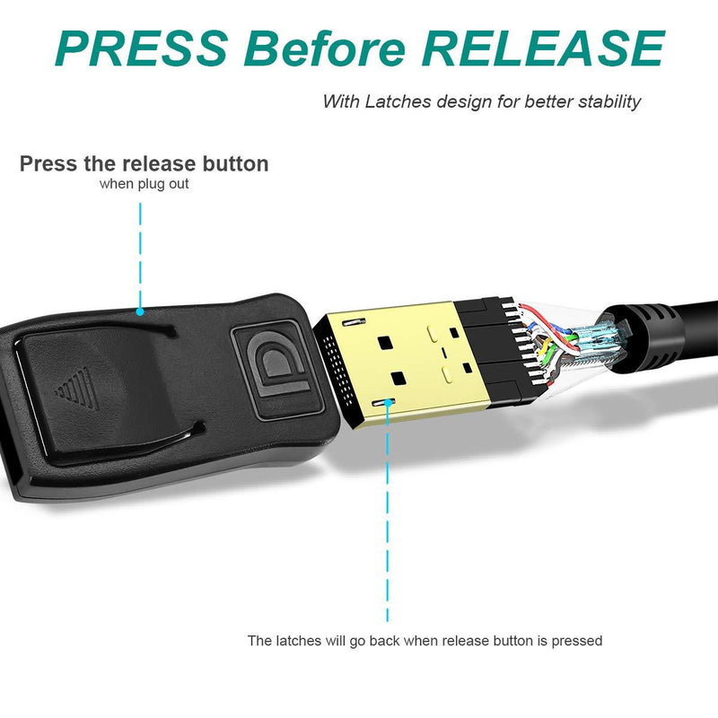BENFEI DisplayPort to DP 4K 60Hz 3 Feet Cable, BENFEI DisplayPort to Display Port Male to Male Cable Gold-Plated Cord Compatible for Lenovo, Dell, HP, ASUS 1 PACK Black