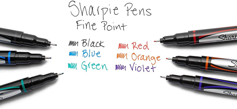 Sharpie 1742659 Fine Point Pens, Blister of 2 Pens, 3 Blisters, Total 6 Pens, Black Quick-drying Ink 6-Pack