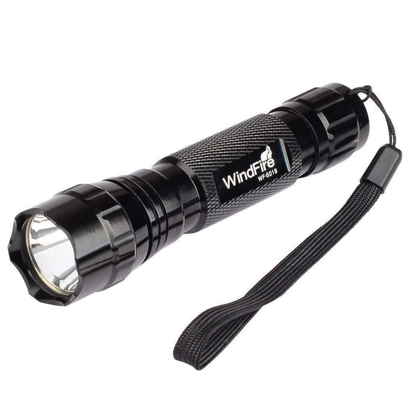 Super Bright Flashlight WF-501B Tactical Flashlight Cree XML L2 LED 1200 Lumens 1 Mode 3.7-18v Mini Portable Handheld Flashlight Torch for Hunting, Camping, Cycling 2Pack (Battery not Included)
