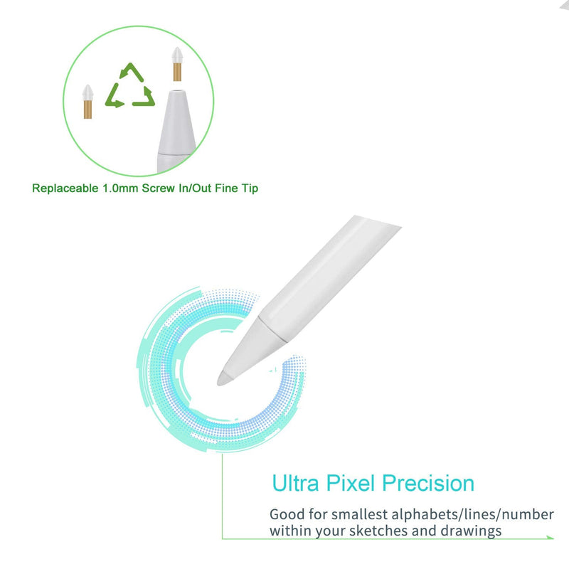 2021 Pencil for Apple iPad Air 4th/3rd Generation,Palm Rejection Stylsu Pen for iPad Air 10.9" 4th/10.5" 3rd Gen, Tip Stylus Compatible with Apple 2nd Generation Pencil for iPad Air,White