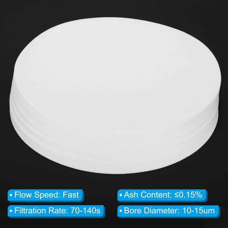 PATIKIL 100pcs 18cm Quality Filter Paper Circles Fast Speed Round Laboratory Filter Paper Chemical Industrial Oil Test Funnel Filter Paper