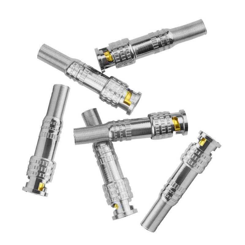 WMYCONGCONG 20 PCS BNC Male Coaxial Connectors RG59 RG6 Coaxial Terminal Screw On Brass Connector for CCTV Security Video Surveillance Camera Use