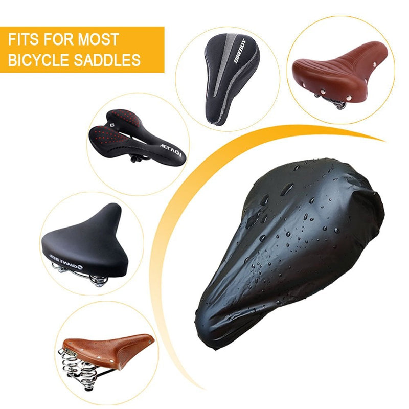 Kulannder Waterproof Bike Saddle Cover in Black, Bicycle Seat Rain Cover with Elastic, 3Packs Bike Seat Cover