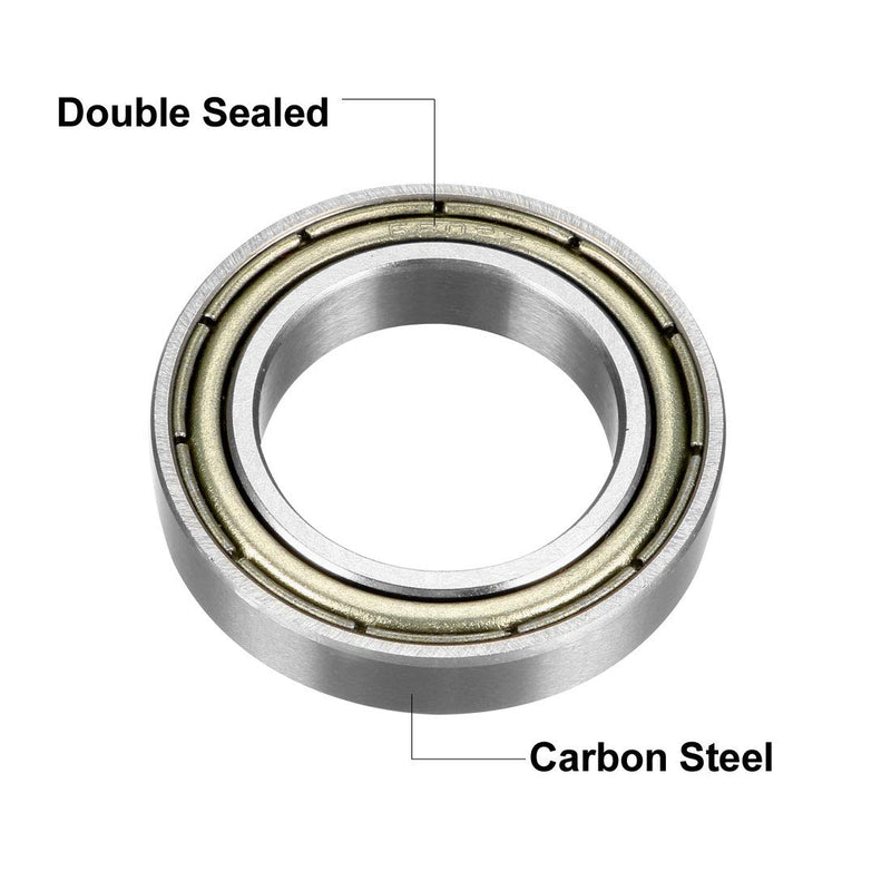 uxcell 6802ZZ Deep Groove Ball Bearing Double Shield 6802-2Z 1080802, 15mm x 24mm x 5mm Carbon Steel Bearings (Pack of 8) 15mmx24mmx5mm