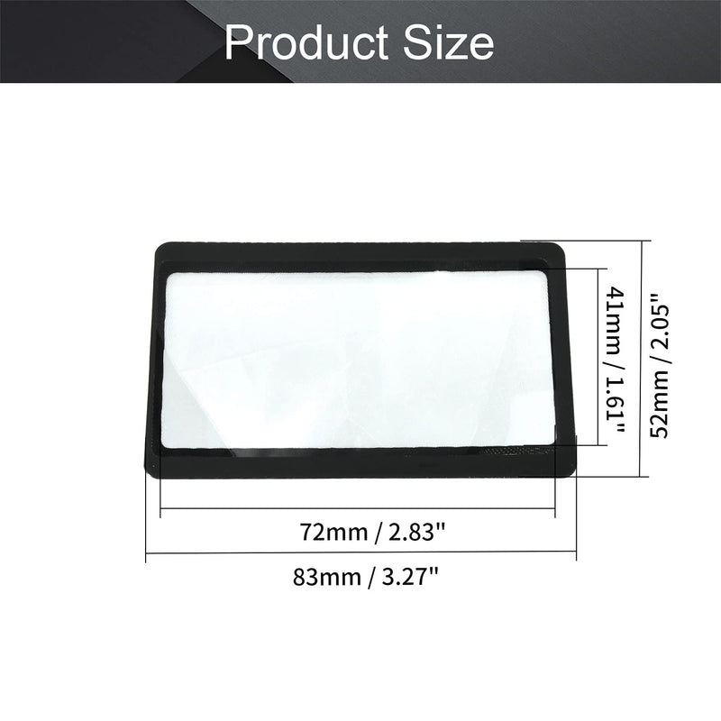 Othmro 10Pcs 3X PVC Page Magnifier 72×41mm/2.83"×1.61" Black Square Magnifying Glass Low Vision Aids Tool for Reading Small Prints 72mmx41mm Black 10 Pcs