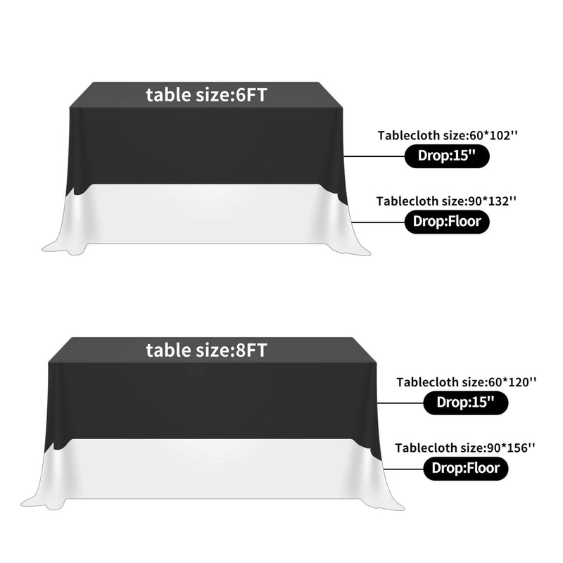 Rectangle Tablecloth 60x102 inch Washable Polyester Fabric Table Cloth for Wedding Party Dining Banquet Decorationï¼ˆ60x102, Blackï¼‰ 60x102''