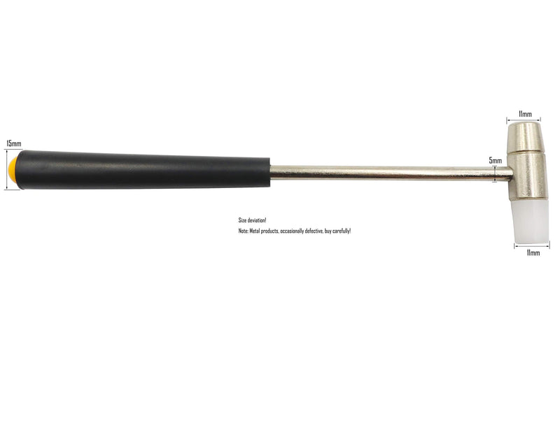 LBY 2-Pack Jewelers Dual Head Hammer, 11mm(.43'') Small Metal Hammer Black Handle Small Plastic Hammer Set, Non Slip Plastic Grip Perfect,for Leather Crafts Jewelry Hammer 11mm(.43'') Black Handle Small Hammer