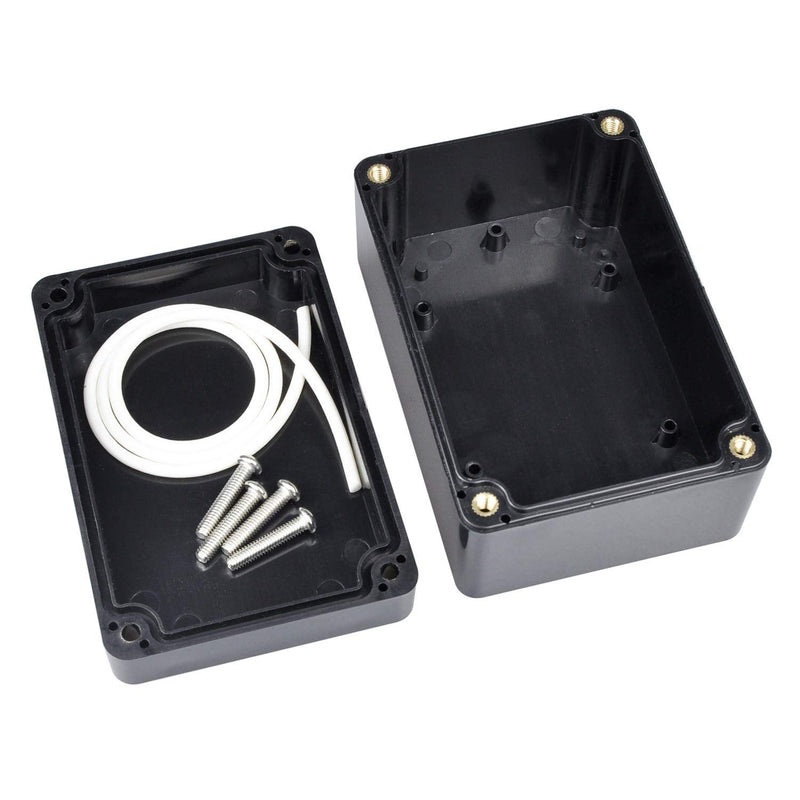 Pack of 2 Waterproof Junction Boxes, Therlan Project Box Electronics Housing, Plastic Surface-Mounted Junction Box IP65, ABS Small Junction Box Electronic Surface-Mounted Box (100 x 68 x 50 mm, Black) 100 x 68 x 50 mm (2 Pieces)