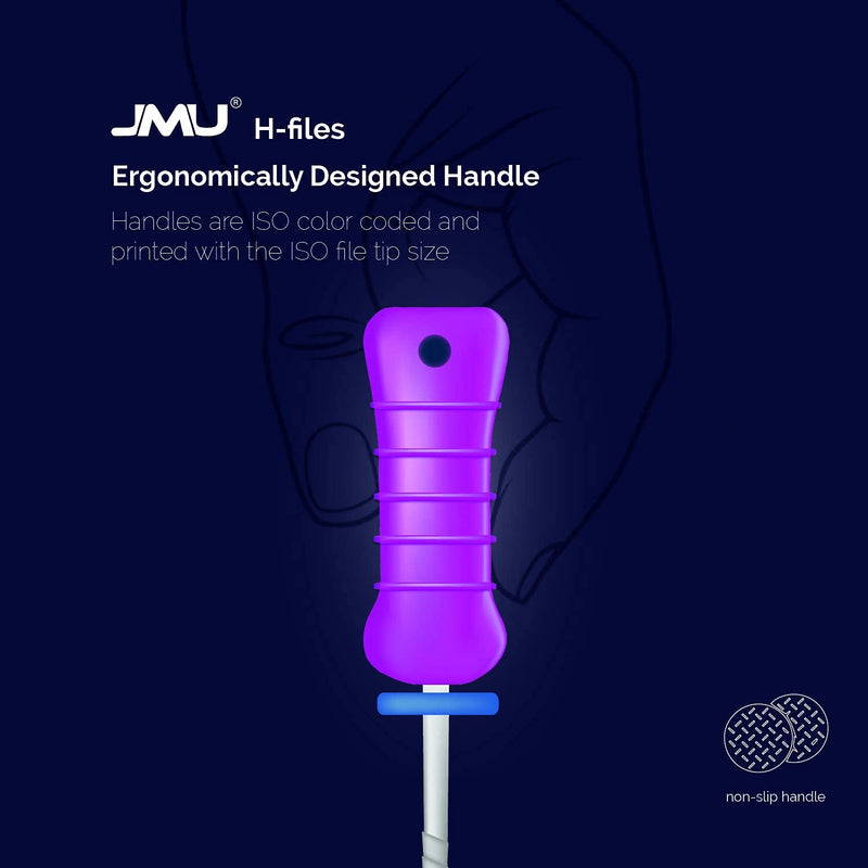 JMU Dental Endodontic Root Canal H-Files,Hand Use Stainless Steel H-Files 6pcs/Box 25mm 45#-80#