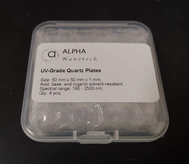 Alpha Nanotech Fused Quartz Plates (Laboratory UV-Vis Grade, 30 x 30 x 1 mm)