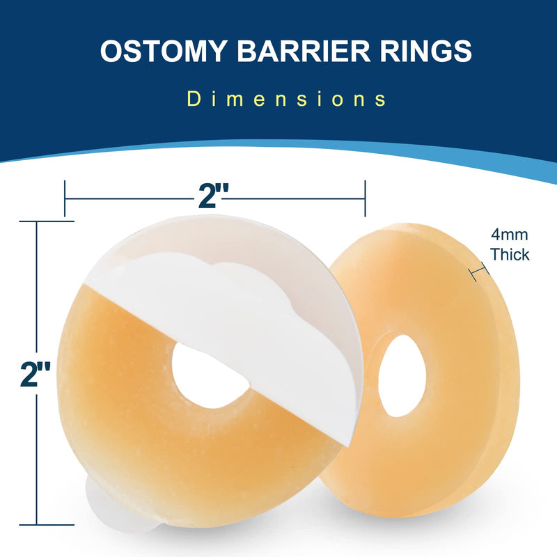 KONWEDA Ostomy Barrier Rings-Outer Diameter: 2" (48mm) 4mm Thickness - Box of 10
