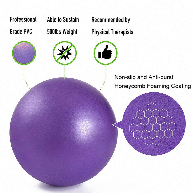 2Pcs Mini Exercise Balls - Professional Grade Anti Burst Heavy Duty and Slip Resistant Small Pilates Ball for Yoga Fitness Stability Barre Balance Training Physical Therapy, 9-10 Inch (About 25cm)
