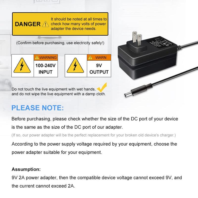 Lantisri DC 9V 2A AC Power Adapter Charger Cord for LeapPad 2, LeapPad 1 Tablets, LeapsterGS Explorer, Leapster Explorer and Leapster2-6.6ft Cable