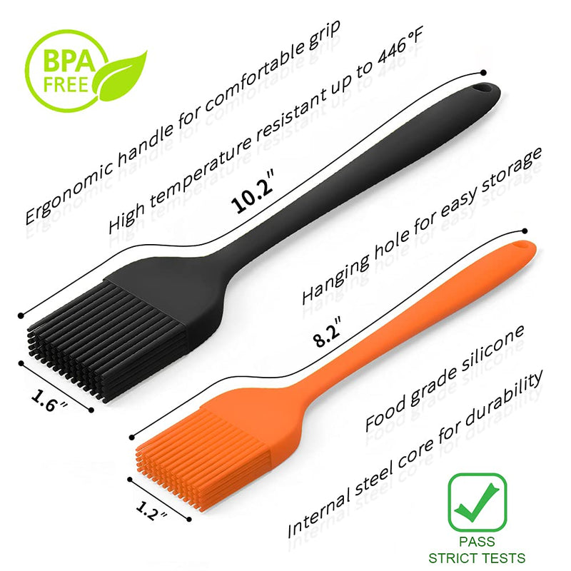 Silicone Basting Pastry Brush Spread Oil Butter Sauce Marinades for BBQ Grill Baking Kitchen Cooking, Baste Pastries Cakes Meat Sausages Desserts, Food Grade, Dishwasher safe 2