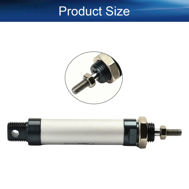 Bettomshin 1Pcs 16mm Bore 25mm Stroke Pneumatic Air Cylinder, Single Rod Double Action M5 Screw Caliber Fitting MAL16x25 for Electronic Machinery Industry