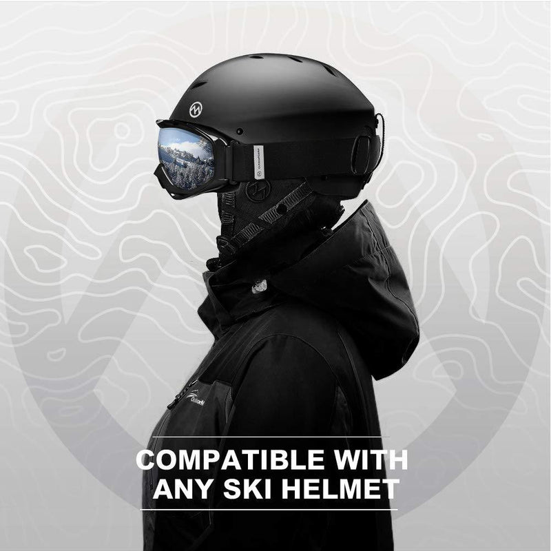 OutdoorMaster Ski Goggles OTG - Over Glasses Ski/Snowboard Goggles for Men, Women & Youth - 100% UV Protection Vlt 11%