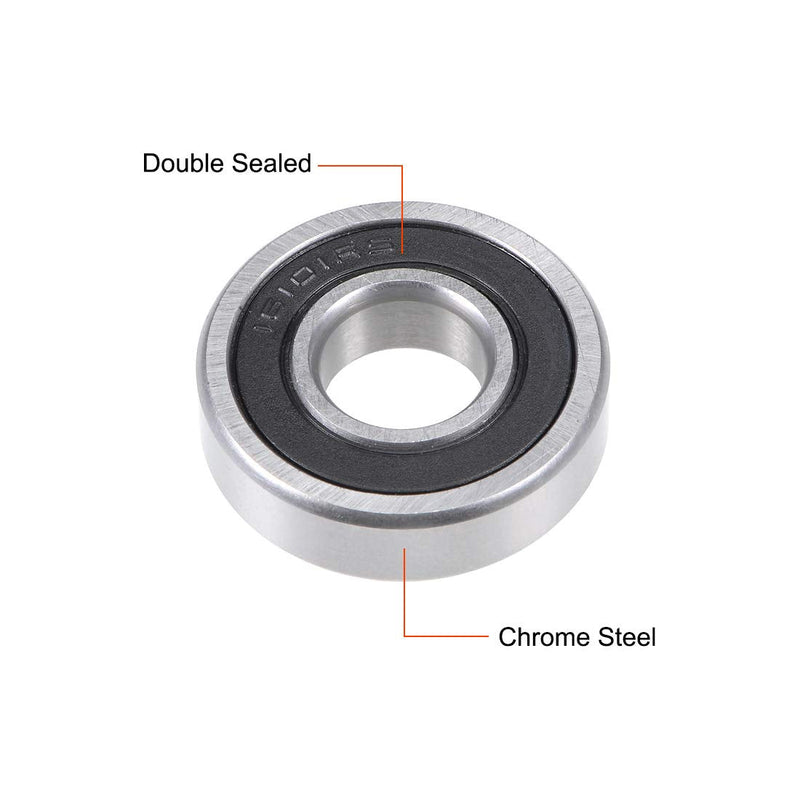 uxcell 16101-2RS Deep Groove Ball Bearing 12x30x8mm Double Sealed Chrome Steel Z2 Lever Bearings 2pcs 12mmx30mmx8mm