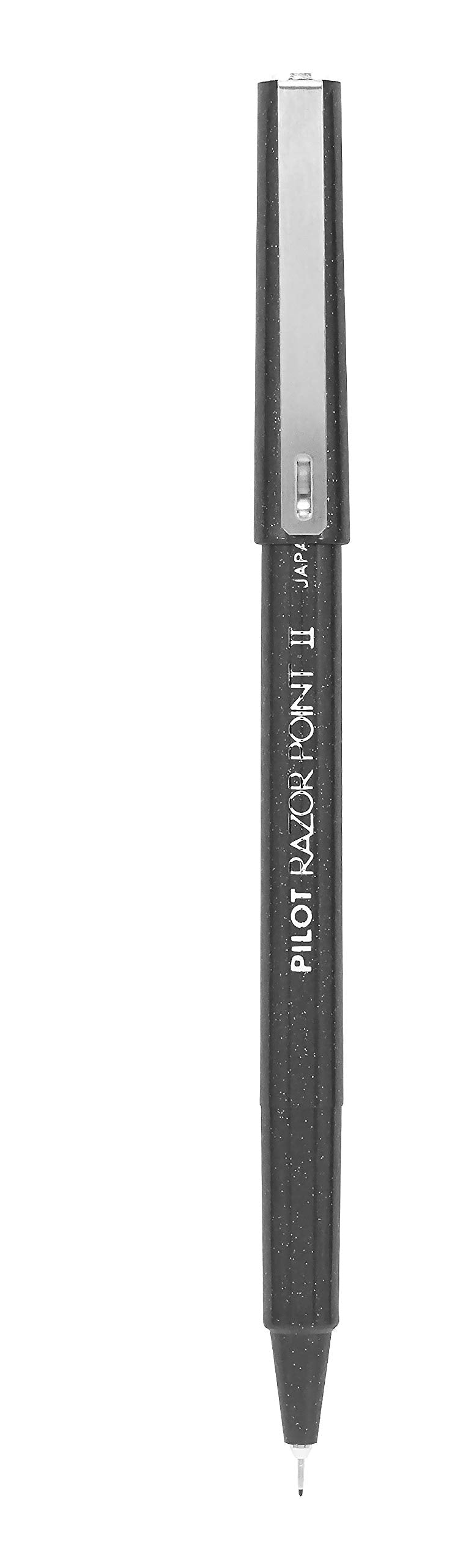 PILOT Razor Point II Fine Line Marker Stick Pens, Super Fine Point (0.2mm) Black Ink, 12-Pack (11009)