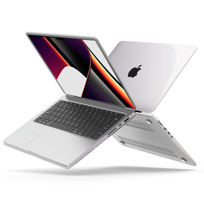 B BELK Compatible with MacBook Pro 14 inch Case 2021 2022 Release A2442 with M1 Pro/Max Chip, Clear Plastic Hard Shell Case +Keboard cover +Screen Protector for Mac Pro 14'' with Touch ID, Transparent