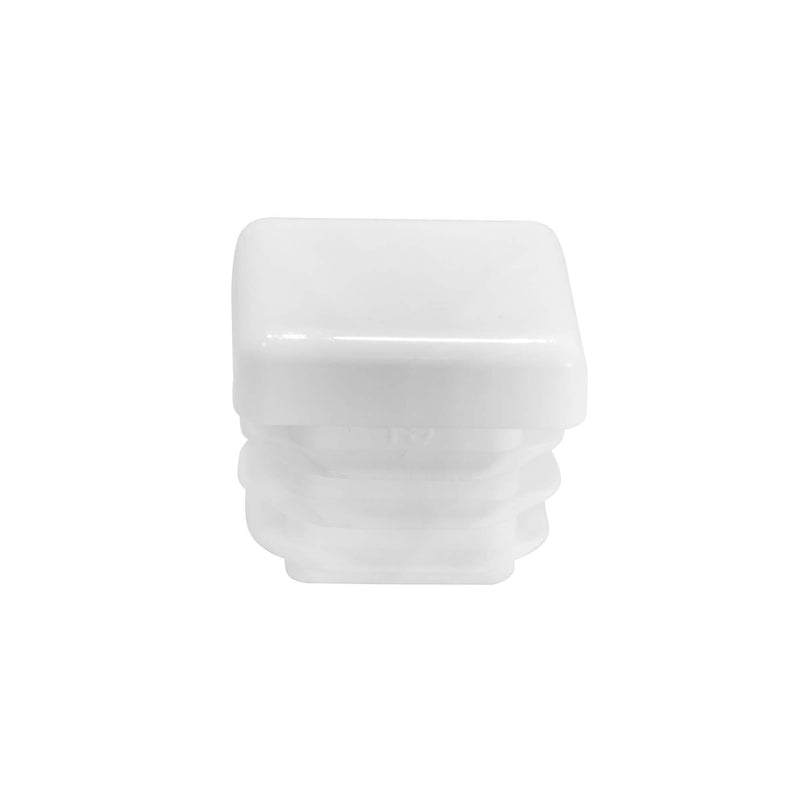 Prescott Plastics 0.75" Inch Square Plastic Plug Insert (10 Pack), white End Cap for Metal Tubing, Fence, Glide Insert for Pipe Post, Chairs and Furnitures .75" (3/4") OD