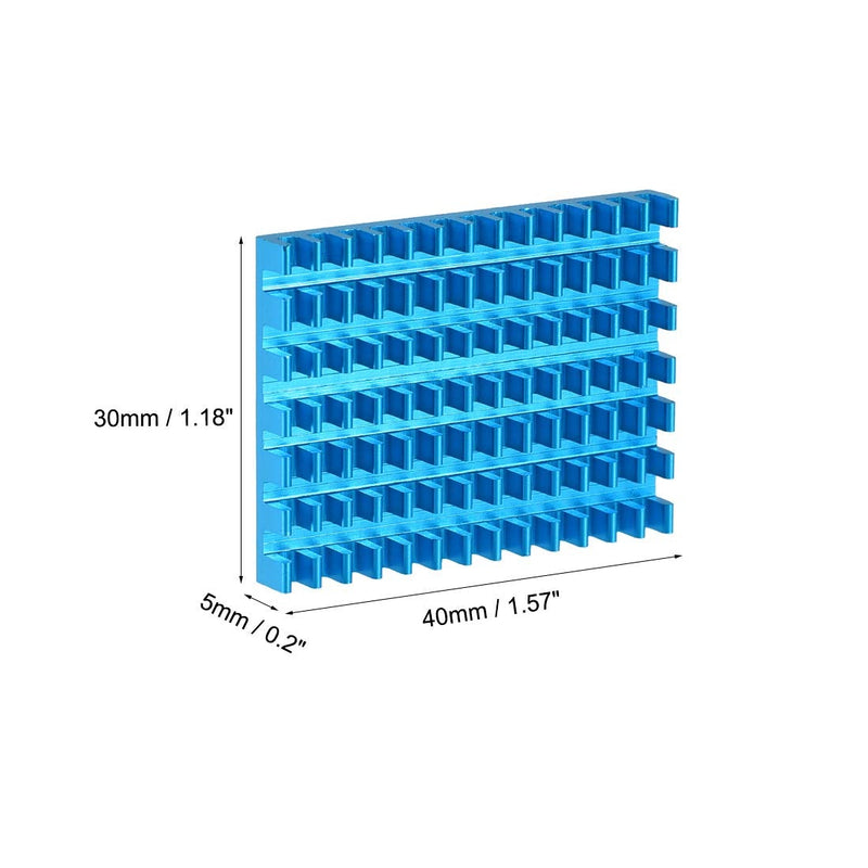 uxcell Electronic Radiators Heatsink for MOS GPU IC Chip Blue 30 x 40 x 5 mm 5pcs 30x40x5mm