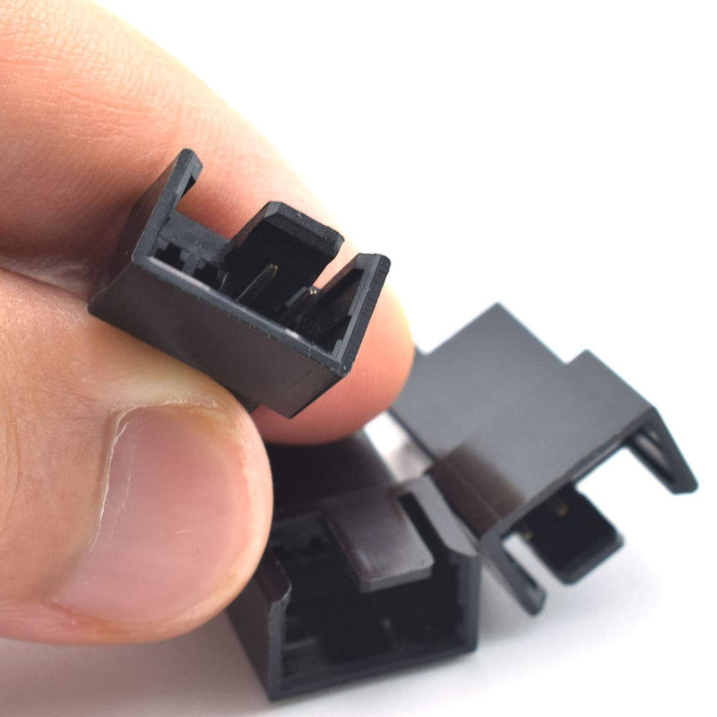 SDTC Tech Molex to Fan Power Splitter Cable, 2 Pack 4-Pin IDE to 4X 4-Pin Fan Connector Black Sleeved Y Type Extension Power Cable Compatible with 3-Pin/4-Pin PC Case Fans - 27 cm / 10.5 inch 1 to 4