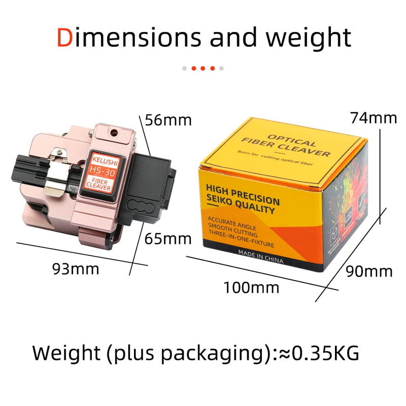 Fiber Cleaver Tool Cable Cutting Knife FTTH Fiber Optic Cables Knife Tools Cutter High Precision Cleavers 24 Surface Blade HS-30 Golden 1pcs