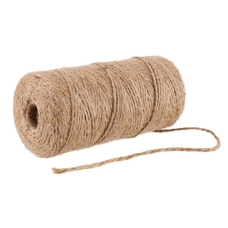 CCINEE Natural Jute Twine 328 Feet Burlap Rope String for DIY Crafts, Festive Decoration, Gift Wrapping and Gardening Applications 2mm(2 Ply) 2 mm