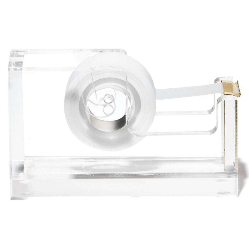 Acrylic Tape Dispenser - Gold Office Desk Dispenser for Clear Tape - Decorative Accessory for Home, School, or Work