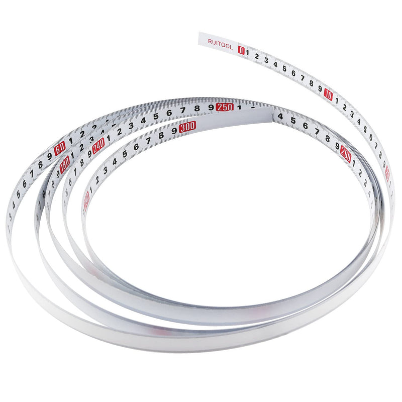 BLLNDX Self-Adhesive Measuring Tape 3m/9.8feet Self Adhesive Metric Ruler Workbench Ruler for T-Track Router Table Saw Band Track