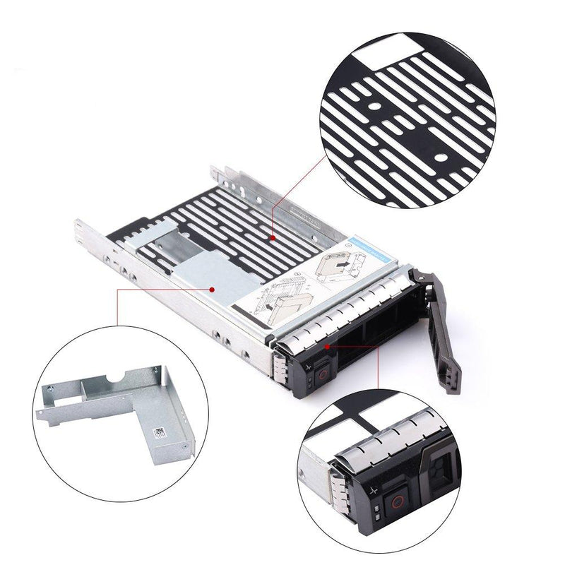 mveohos 3.5" SAS/SATA Hard Drive Tray Caddy with 2.5" HDD Adapter SSD SAS SATA Bracket for Dell Poweredge R320, R420, R720, T320, T420, T620 Servers F238F with Screws