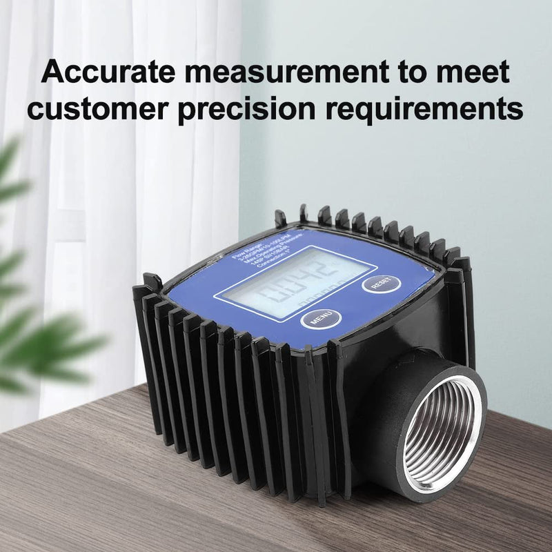 Flow meter digital display, high precision water diesel flow meter, flow meter for diesel petrol urea chemical liquids water oil, 1 inch internal thread, 5-120 liters/minute