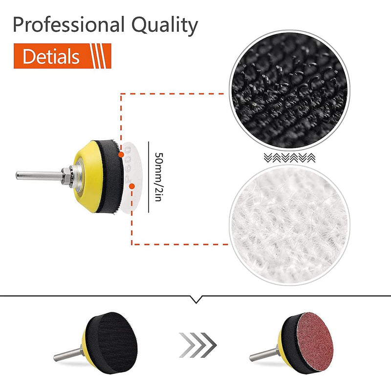 JTWEB 244 pieces sanding disc pad kit 2 inch 50 mm grit 80/100/120/150/240/320/400/600/800/1000/1200/2000/3000 sanding disc pad kit polishing pad adapter, aluminum oxide