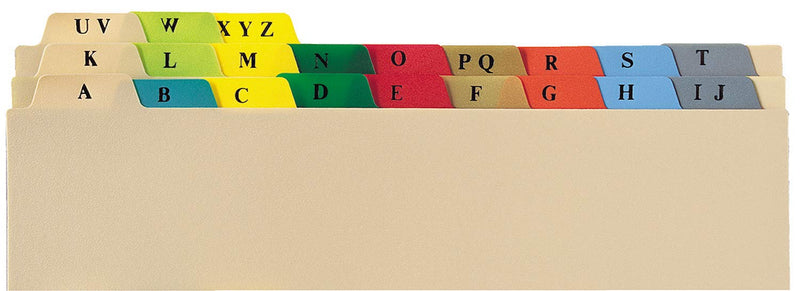 Carstens Heavy Duty Plastic Alphabet Divider Set, 21-Tab, Multi-Color, for Side-Opening 3-Ring Binders