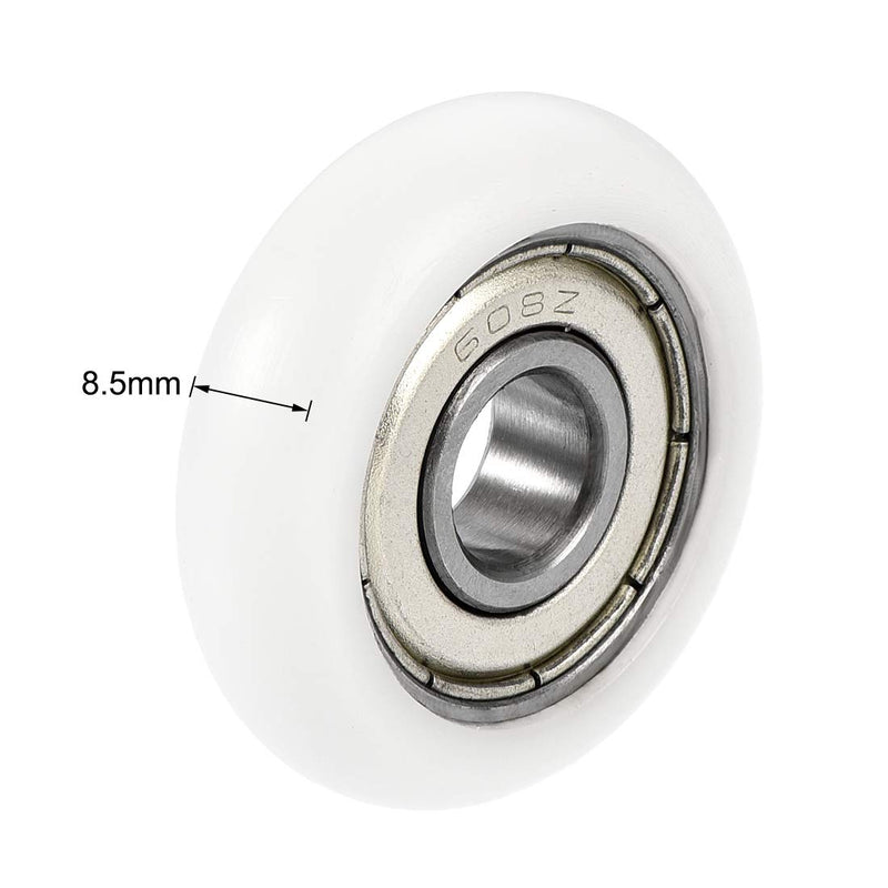 uxcell Ball Bearing Guide Pulley Roller Round Wheel 8x30x8.5mm Double Metal Shielded (GCr15) Chrome Steel Bearings 2pcs