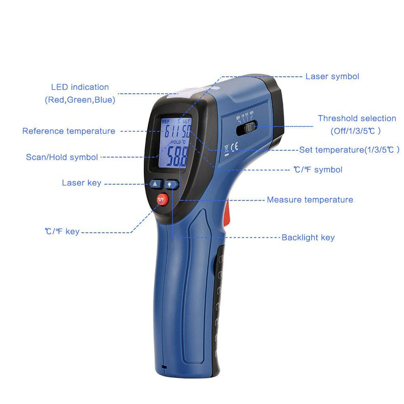 CEM DT-8666 Thermal Leak Detector with Audible Alarm -50℃ to 380℃/-58℉ to 716℉ Thermal Scanner for House