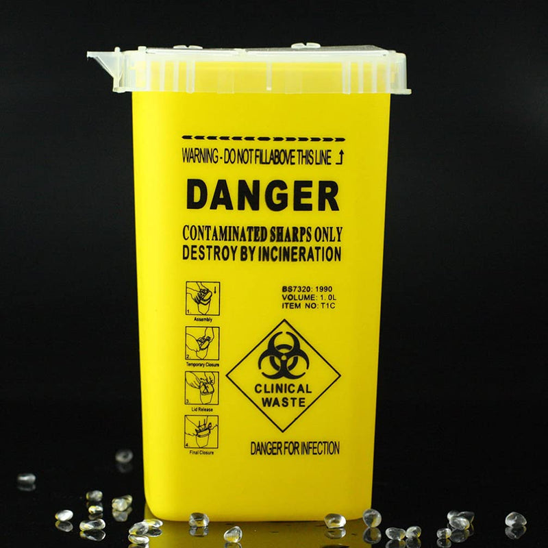 DOITOOL Container Needle Disposal Box Tattoo Medical Disposal Container Sharps Container Waste Box for Tattoo Supplies Yellow