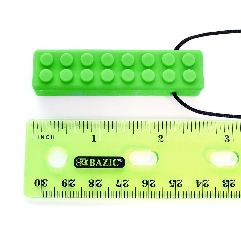 ARK's Brick Stick™ Textured Chew Necklace Made in The USA (Lime Green, Firm)