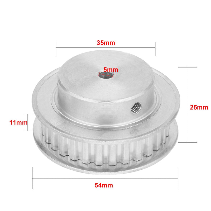 uxcell Aluminum 30 Teeth 5mm Bore 5.08mm Timing Belt Pulley for 10mm Belt